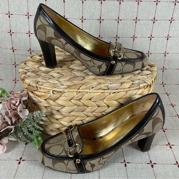 Coach Shoes - COACH “Charley” Signature Horsebit Logo Women’s Heels Size 6.5 Pumps PreLoved